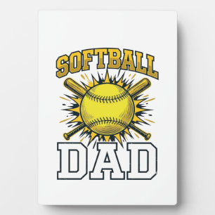Softball Dad Vintage Engraving Shirt Design_1 Plaque