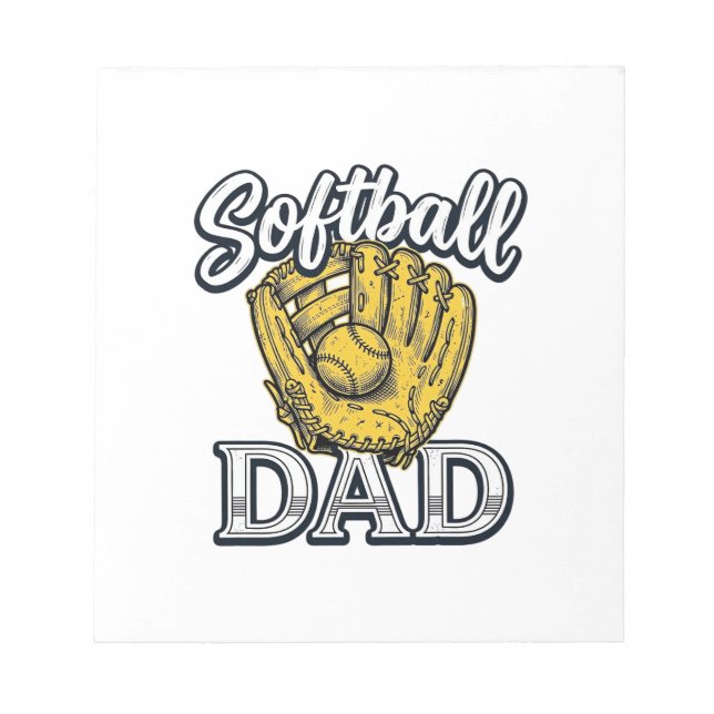 Softball Dad Vintage Glove Shirt Design_1 Notepad (Front)
