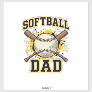 Softball Dad Vintage Varsity Crossed Bats Design_1