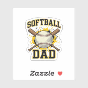 Softball Dad Vintage Varsity Crossed Bats Design_1