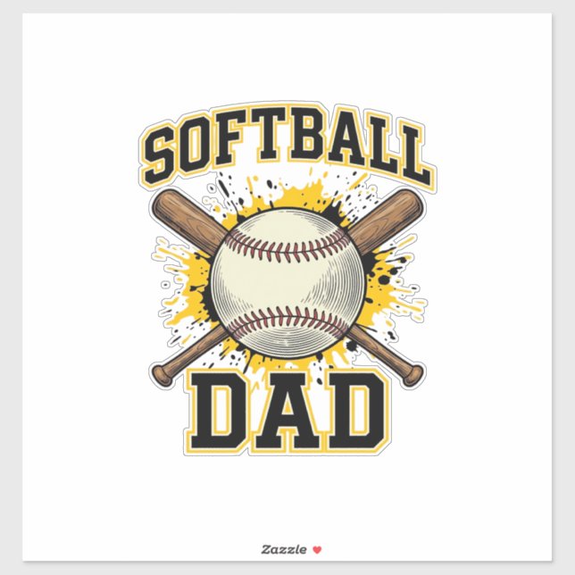 Softball Dad Vintage Varsity Crossed Bats Design_1 (Sheet)