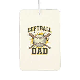 Softball Dad Vintage Varsity Crossed Bats Design_1 Car Air Freshener