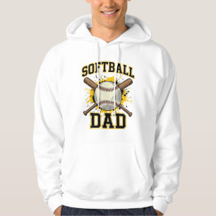 Softball Dad Vintage Varsity Crossed Bats Design_1 Hoodie