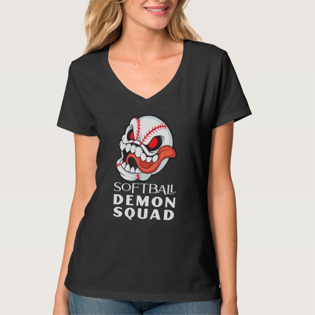 Softball Demon Squad Softball T-Shirt (Front)