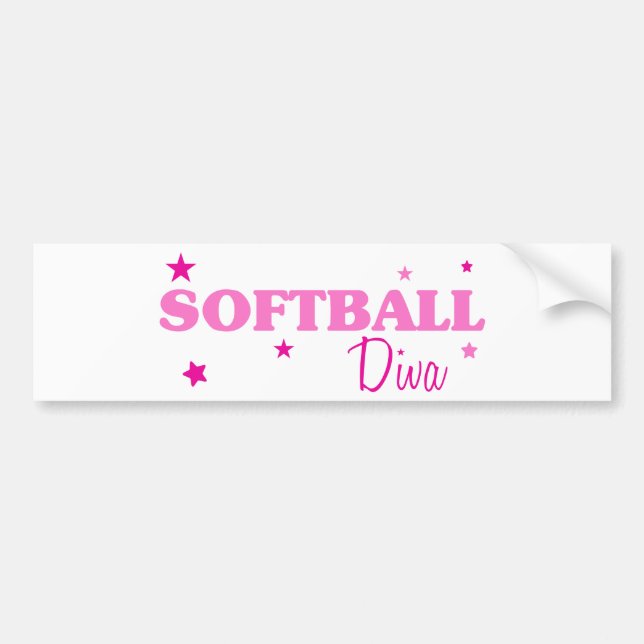 Softball Diva Bumper Sticker (Front)