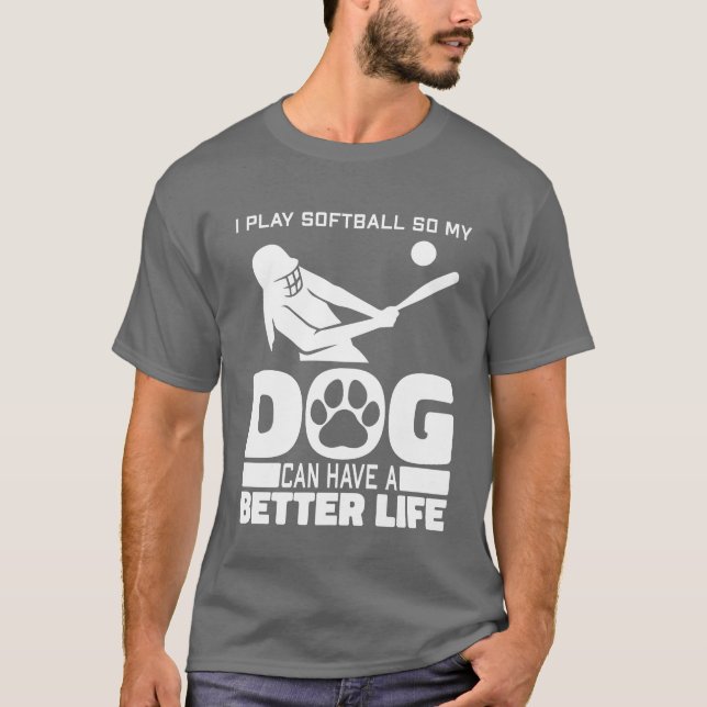 Softball Dog family friends T-Shirt (Front)