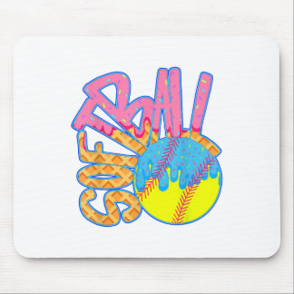 Softball Drip For Boys Ice Cream Drip Youth Boys S Mouse Pad