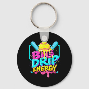 Softball Drip For Girls Ice Cream Drip Youth Girls Key Ring