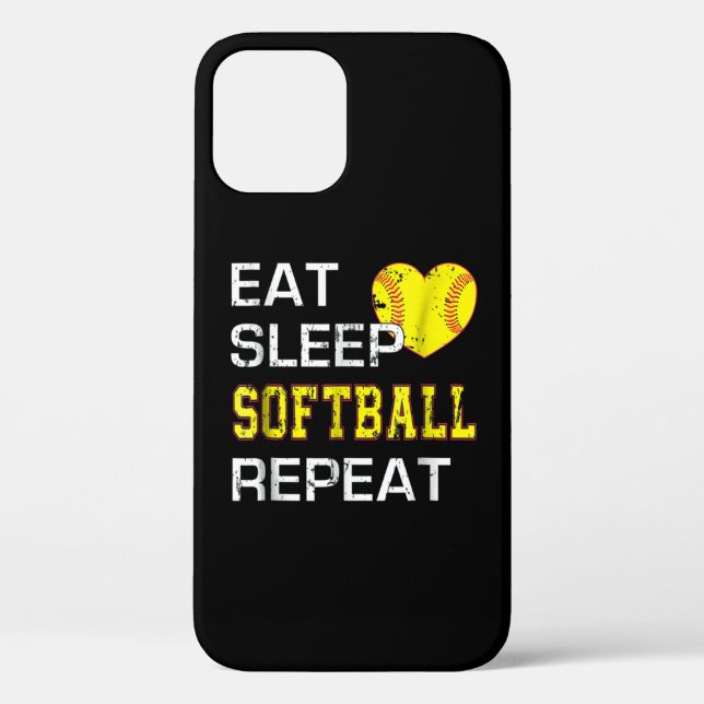 Softball Eat Sleep Softball Repeat Case-Mate iPhone Case (Back)