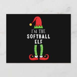 Softball Elf Christmas Matching Family Gift Postcard