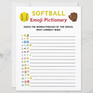 Softball Emoji Pictionary Game