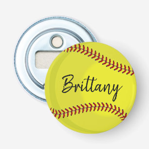 Softball Fan Custom Name Bottle Opener