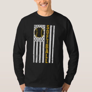 Softball Flag   Softball Coach Outfit Softball Pla T-Shirt