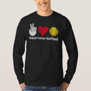 Softball For Girls Teenager Pitcher Sports Peace L T-Shirt