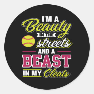 Softball For Softball Players Classic Round Sticker