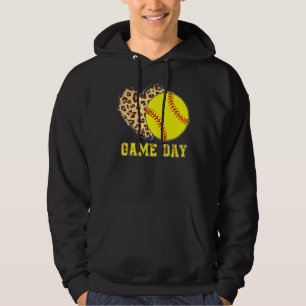 Softball Game Day Leoprad Mum Motheru2019s Day Hoodie