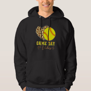 Softball Game Day Vibes Leoprad Mum Motheru2019s D Hoodie