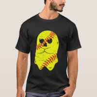 Softball Ghost Softball Halloween Costume T Shirt