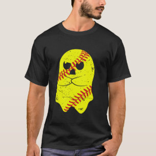 Softball Ghost Softball Halloween Costume T Shirt