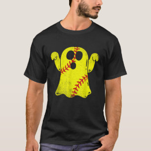 Softball Ghost Softball Lover Halloween Costume T-Shirt