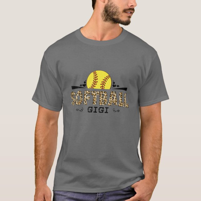 Softball Gigi Leopard Pattern Mother’S Day Lover T-Shirt (Front)