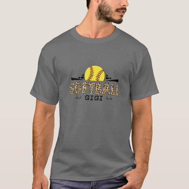 Softball Gigi Leopard Pattern Mother’S Day Lover T-Shirt (Front)