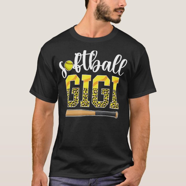 Softball Gigi Of A Softball Player Leopard T-Shirt (Front)