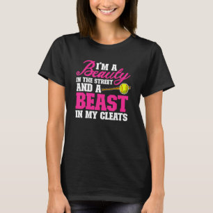 Softball Girl Beauty In The Street And A Beast In T-Shirt