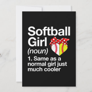 Softball Girl Definition Sassy Sports Thank You Card