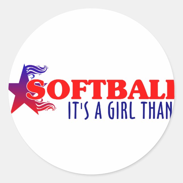 Softball...Girl Thang Classic Round Sticker (Front)
