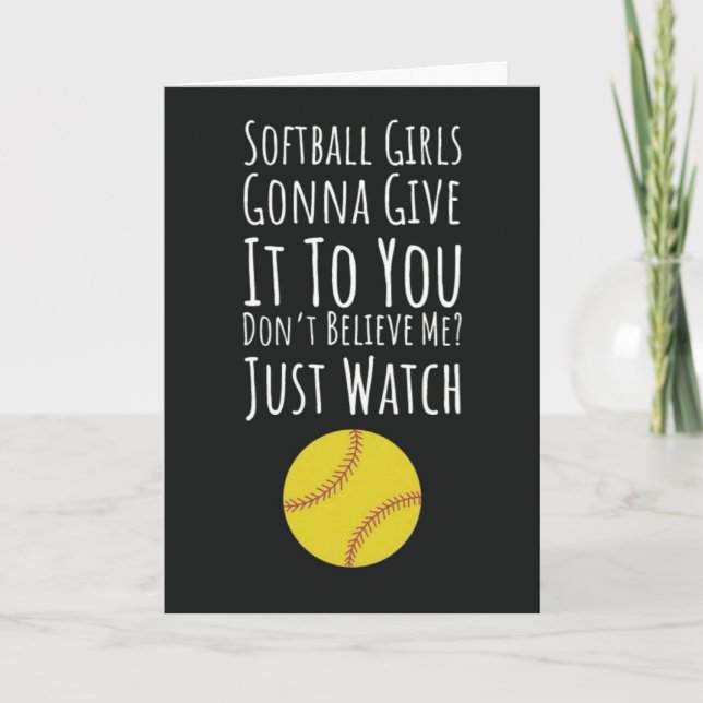 Softball Girls Cards Team Player For Kids For Her (Front)