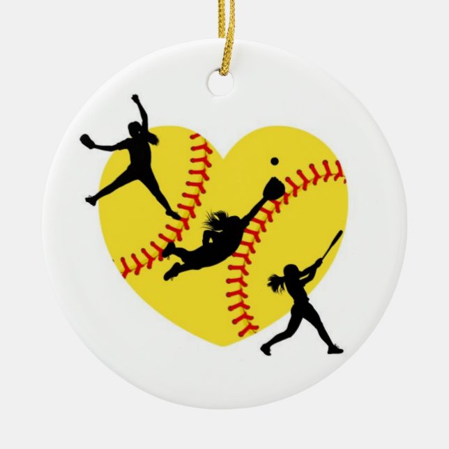 Softball girls christmas ornament (Front)