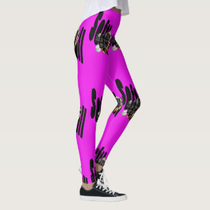 Softball Gloves Logo, Ladies Magenta Leggings