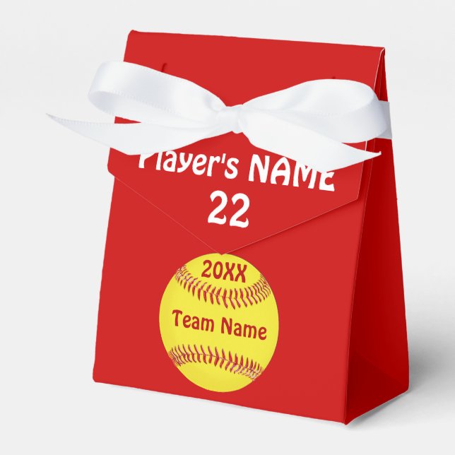 Softball Goodie Boxes with Your Colours, Your Text (Front Side)