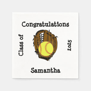 Softball Graduation Class of Congratulations  Napkin