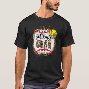 Softball Gran Leopard Bleached Mother's Day Game D T-Shirt