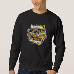 Softball Granddaughter Leopard Bleached Family Mat Sweatshirt