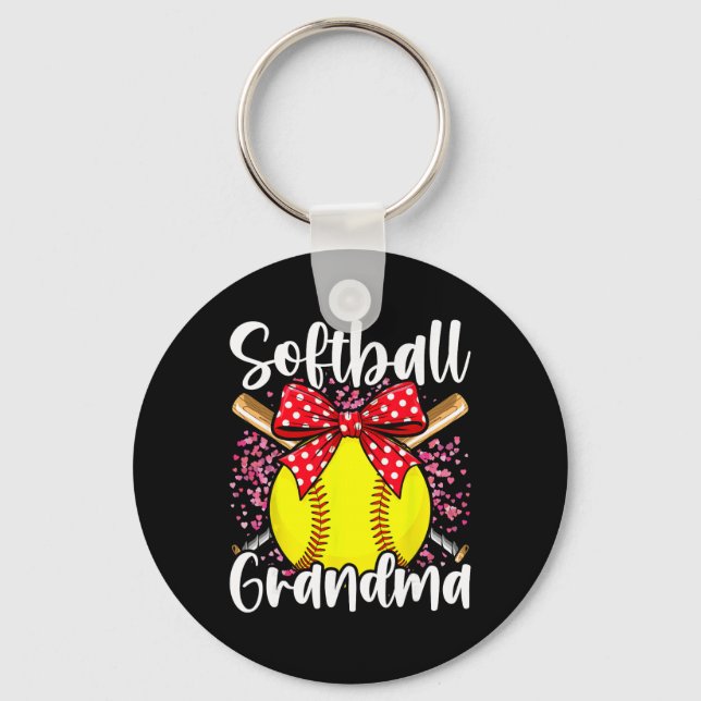 Softball Grandma _2  Key Ring (Front)