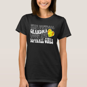 Softball Grandma Loves Her Softball Girls Heart T-Shirt