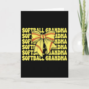 Softball Grandma Softball Nana Coquette Bow Card