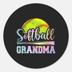 Softball Grandma Softball Player Game Day Mother T Classic Round Sticker