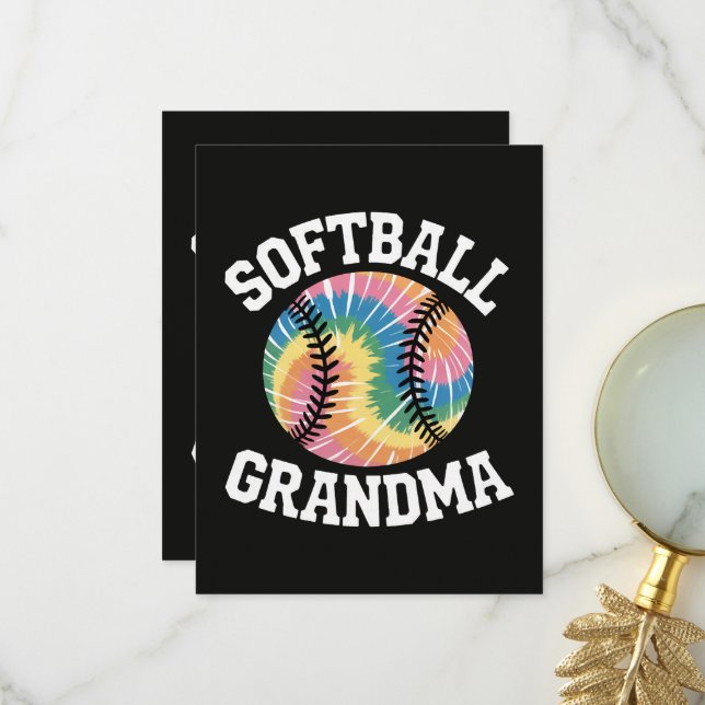 Softball Grandma Thank You Card (Front/Back In Situ)