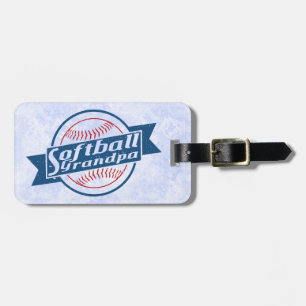 Softball Grandpa Blue & Red Luggage Tag