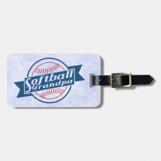 Softball Grandpa Blue & Red Luggage Tag