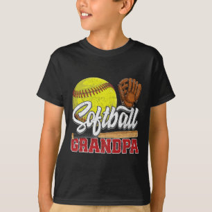 Softball Grandpa Softball Player Game Day Father's T-Shirt