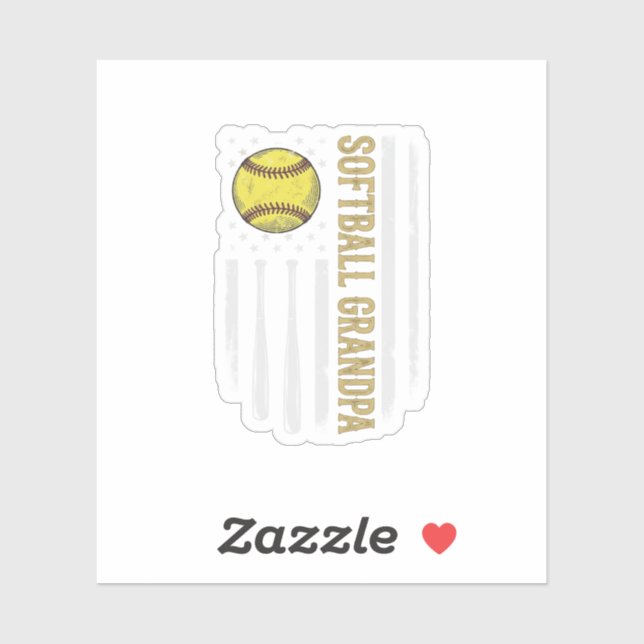 Softball Grandpa Vintage Flag Vector Design_1 (Sheet)