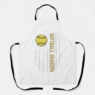 Softball Grandpa Vintage Flag Vector Design_1 Apron
