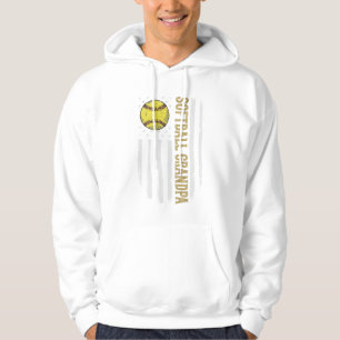 Softball Grandpa Vintage Flag Vector Design_1 Hoodie