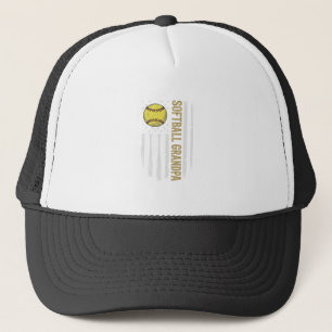 Softball Grandpa Vintage Flag Vector Design_1 Trucker Hat