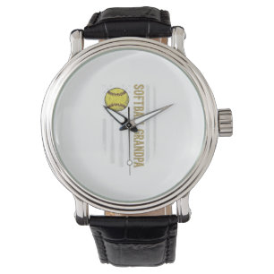 Softball Grandpa Vintage Flag Vector Design_1 Watch